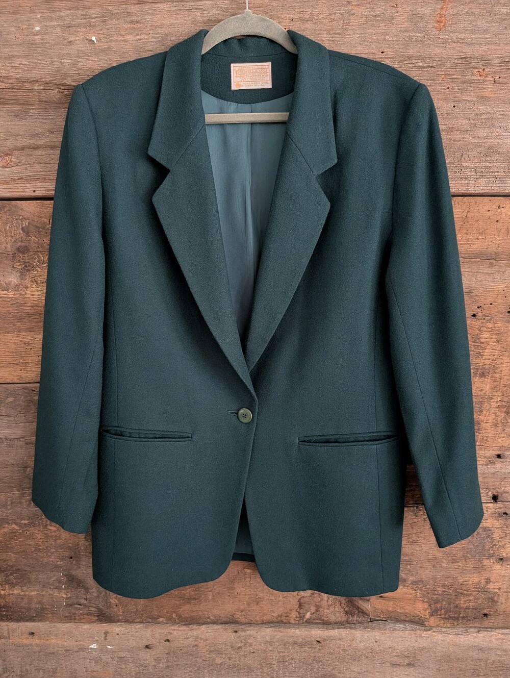 Pendleton Kelly Green Women's Size 14 100% Virgin Wool Blazer Jacket Preppy